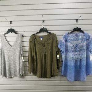 New 3 Pcs Women's Top Blouse Shirt Sweater Tank